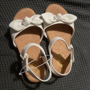 H&M White Kids Sandals with Bow Accent